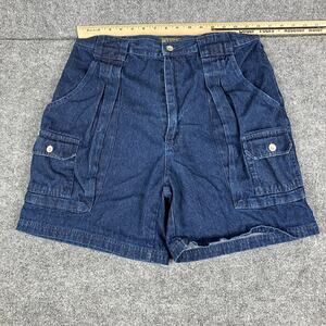 White Oak Cargo Shorts Mens Size 34 Blue Denim Utility Pocket Casual Workwear